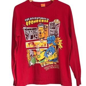 Nickelodeon SpongeBob SquarePants Red Long Sleeve Shirt Kids XL